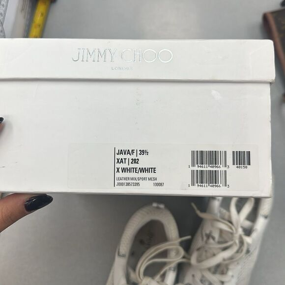 Jimmy Choo Java/F Low Top Trainers Sneakers White 39.5 - Picture 9 of 9